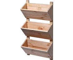 dobar® Green Label 58383FSCe - Escalera de Madera para Flores (3 macetas, 38 x 17,5 x 79 cm), Color Natural