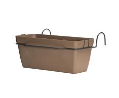 Art Plast Lolego Fly Square Jardinera 50 cm con Soporte perimetral metálico, Gris