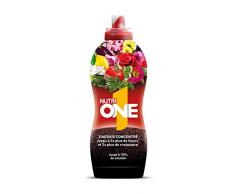 Nutrione Abono líquido Concentrado Plantas y Flores. Fertilizante Premium, Ingredientes Naturales, 1 litro, Negro