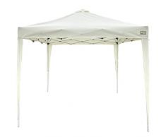 Aktive 61055 - Carpa plegable 3x3 m, Cenador plegable para jardín, 300x300x240 cm, color beige, 150 gramos, techo de ventilación, montaje 10 minutos