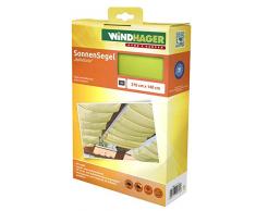 Windhager Toldo Vela de protección Solar tecnología de tensado de Cuerdas 270 x 140 cm, Ideal para pérgola o Invernadero, Verde Manzana, 10880