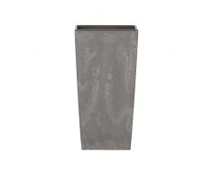 Maceta URBI SQUARE BETON EFFECT 4L., Con depósito, dimensiones (mm) 140x140x265, color Marengo