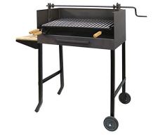 Imex El Zorro 71525 - Barbacoa con ruedas, elevador y parrilla inox, 72 x 40 x 100 cm, color negro