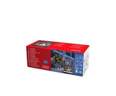 Konstsmide Luces LED de festón, luces para exteriores, estilo cerdito, bombillas exteriores (IP44), 20 bombillas transparentes, 40 diodos blancos ámbar, cable negro, cadena de luces para jardín