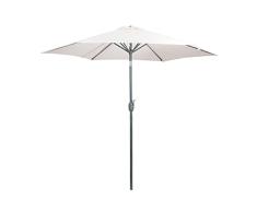 greemotion Parasol de Jardín Ø 270 cm, Sombrilla Plegable para Patio con Protección UV 35+, Sombrilla Exterior Redonda para Mercado, Balcón, Terraza, Beige