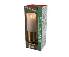 Konstsmide Velas de batería 3D, Funciona con Pilas, Parpadeante, Vela de Llama, Cera Real, función de Temporizador de 4 o 8 Horas, 20,5 x 7,5 cm, Color Blanco cálido