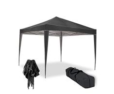 Carpa Plegable 3x3m Master Negra con Tela aluminizada para Reducir la sensación de Calor. Carpa de jardín, terraza, Camping, Playa