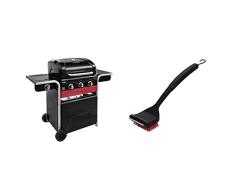 Char-Broil Gas2Coal® Barbacoa híbrida: Barbacoa de Gas y carbón de Tres quemadores, Acabado en Negro. + 140 533: Cepillo de Limpieza y rascador de Barbacoa 2 en 1Cool-Clean.