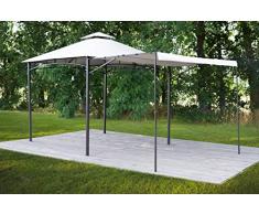 greemotion Pabellón Nashville, Carpa de jardín con Dosel en Color Antracita/Beige, Carpa de Fiesta de Acero con Techo, pabellón 3x3m