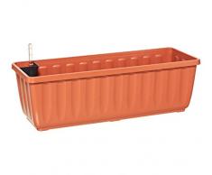Dehner Blumenkasten Aqua-Flor Plus mit Bewässerungssystem, ca. 78.5 x 22 x 19 cm, Kunststoff, Terracotta Jardinera, Terracota