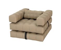 Pigro Felice ModulAir - Sillón de Lujo Inflable, 117 x 117 x 72 cm, Color Beige