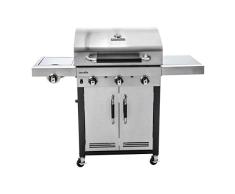 Char-Broil Advantage Series 345S Barbacoa de Gas con 3 Quemador Lateral, Acero Inoxidable, con placa de hierro fundido