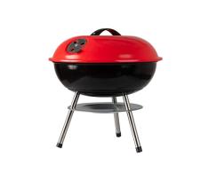 Amazon Basics - Barbacoa portátil de carbón, 36 cm, color rojo