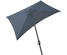 Aktive 53880 - Sombrilla rectangular para balcón, Parasol terraza, Sombrilla rectangular, Sombrilla terraza jardín, 200x120 cm, color antracita, mástil aluminio, mástil Ø 38 mm
