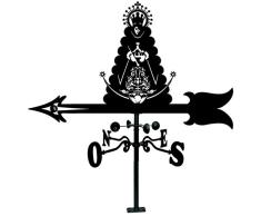 Arthifor- Veleta de Viento para Tejado con Silueta de Virgen del Rocio, Negro Mate (21081)