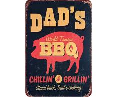 Schatzmix - Cartel Decorativo de Metal (20 x 30 cm), diseño con Texto Essen Dads BBQ Chillin