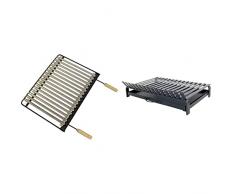 IMEX EL ZORRO 71636 - Parrilla para Barbacoa, INOX, 62 x 41 cm & 71411 - Parrilla Barbacoa para Obra, 60 x 47 x 10 cm