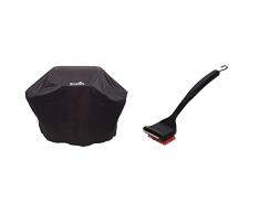 Char-Broil 140 766: Funda Universal para Barbacoa de Gas de Tres o Cuatro quemadores, Negra. & 140 533: Cepillo de Limpieza y rascador de Barbacoa 2 en 1%22Cool-Clean.