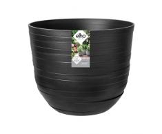 Elho Fuente Rings Round 30 - Macetero por Interior Y Exterior - Ø 29.464 x H 24.338 cm - Negro/Onyx Black