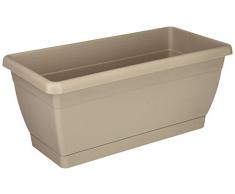 VECA Roxanne - Jardinera con bandeja incluida, 40x20x16h cm, color gris perla