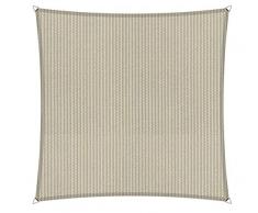 Shadow Comfort Sombra Vela Sombrilla Permeable al Agua HDPE Toldo de jardín para Exteriores Jardín Terraza UV Bloque - Cuadrado 5x5m - Sahara Sand