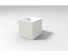 Kloris Maceta Cubico Jardinera Cuadrada elcénico 25 Polietileno Col. Blanco Toda Capacidad 25 x 25 cm Altura y Profundidad 25 cm