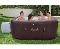 BESTWAY 60033 - Spa Hinchable Lay-Z-Spa Maldives Hydrojet Pro Para 5-7 personas Cuadrado 201x201x80 cm con Luz LED