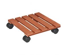 Rodillo de plantas WAGNER - WPC - Compuestos de plástico de madera, resistentes a la intemperie, terracota, 29 x 29 x 8,3 cm, carga máxima 60 kg - 20051001