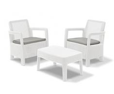 Keter - Conjunto de terraza o balcón Tarifa Balcony con cojines incluido, Color blanco