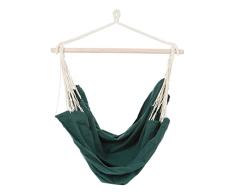 Ultranatura Silla colgante con travesaño, Silla colgante serie Bali, colgante XL para 2 personas, fabricada en 100% algodón, capacidad carga hasta 150 kg, dimensiones: aprox. 185 x 125 x 5 cm, Verde
