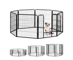 Relaxdays Jaula Perro, Cachorro y Animales Pequeños para Interior y Exterior, Acero, Negro, 80 x 78 x 235 cm, large