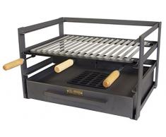 IMEX EL ZORRO Cajón Barbacoa con Parrilla, Negro, 46x41x35 cm, 71480.0