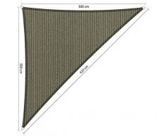 Shadow Comfort Sombra Vela Sombrilla Toldo Permeable al Agua HDPE Jardín Toldo para Jardín Exterior Terraza UV Bloque - Triángulo 3x3x4,20m - Desert Storm