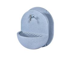 Fregadero de jardín, Fuente de Pared, para Patio, jardín, terraza, casa, 70 x 52 x 90 cm, Color Gris