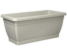 VECA Roxanne - Jardinera con bandeja incluida, 40x20x16h cm, color gris pastel