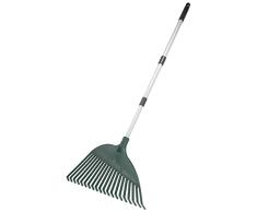 Maximex Rastrillo con Mango telescópico Extensible, rastrillo para la Espalda con Mango telescópico Ajustable (55-125 cm), Horquilla para Barrer cómodamente, jardinería sin Fatiga