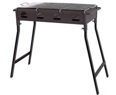 IMEX EL ZORRO Barbacoa con Parrilla, cincada, 67 x 34 x 70 cm, Negro, 71448
