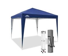 EAGLE PEAK Carpa Plegable para Eventos de 3 x 3 m, Resistente al Agua, Plegable, protección UV, 50 + cenador Plegable para Camping, jardín, Fiesta, Boda, Picnic y Festival, Incluye Bolsa, Azul Oscuro