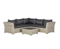 Backyard Furniture Chesterton Luxury Juego de 5 plazas de ratán para jardín con cojines, color negro, 230 x 146 x 67 cm