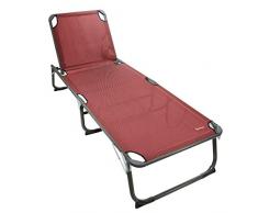 Homecall - Tumbona XXL de aluminio y textileno, carga máxima de 150 kg, 200 x 70 cm, Rojo