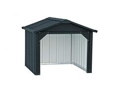 Duramax Mower Metal Garage | Cortacésped Trasero Cerrado y Estaciones de Carga de batería | Hecho de Acero galvanizado en Caliente | Impermeable y protección UV Robot cortacésped Carport, Antracita