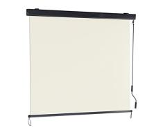 Relaxdays Toldo Vertical, 250 x 160 cm, Estor Exterior con manivela, protección Solar y privacidad, balcón y terraza, Color Beige