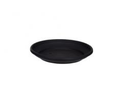 Grab-it - Plato para maceta (plástico, resistente, redondo), plástico, negro, 43 cm diámetro x 6 cm alto