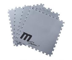 SHATCHI Tina Caliente Mspa de Espuma para preservación del Calor, 59 cm x 59 cm, 9 Piezas, Juego de Alfombrillas Suaves entrelazadas, aptas para SPA Cuadrado 4P, Redondo, Color Gris