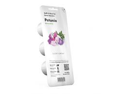 Emsa 3 Cápsulas Petunia Click & Grow, Semillas apta para Smart Garden, huerto urbano, tierra inteligente, jardín hidropónico, resultados en 40 días, Sistema automático iluminación LED