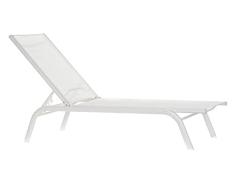 DT MB-178827 Tumbona Aluminio y Textilene Reclinable, Blanco, 191 x 58 x 98 cm