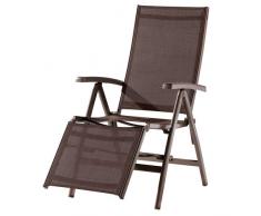 Sieger 985/MR-M Relax sillón Bodega, 95 x 62 x 109 cm, Estructura de Aluminio Marone, Textil Tejido Mocca