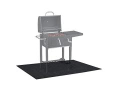 Relaxdays Esterilla Protectora para el Suelo, para Barbacoa al Aire Libre, Lavable, 120 x 80 cm, Color Antracita