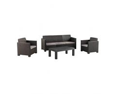 Shaf - Belice | Set Muebles de Salon Exterior - Conjunto Muebles Jardin Exterior 5 Plazas | Fabricado en España con Materiales Reciclados - Color Grafito