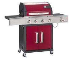 Landmann Triton 4.1 Parrilla Carro Gas Negro, Burdeos - Barbacoa (Parrilla, Gas, 14 Personas(s), Carro, Parrilla, Negro, Burdeos)